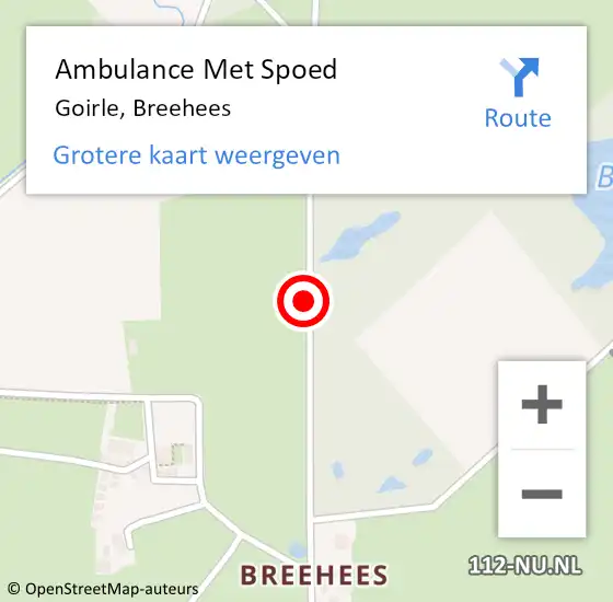 Locatie op kaart van de 112 melding: Ambulance Met Spoed Naar Goirle, Breehees op 22 april 2018 12:48