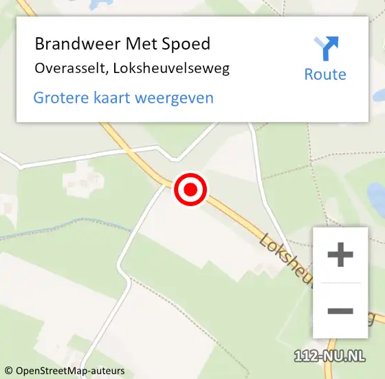 Locatie op kaart van de 112 melding: Brandweer Met Spoed Naar Overasselt, Loksheuvelseweg op 22 april 2018 13:13