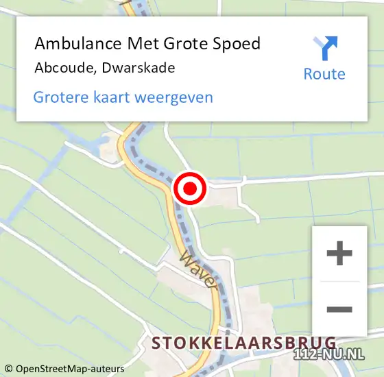 Locatie op kaart van de 112 melding: Ambulance Met Grote Spoed Naar Abcoude, Dwarskade op 22 april 2018 14:19