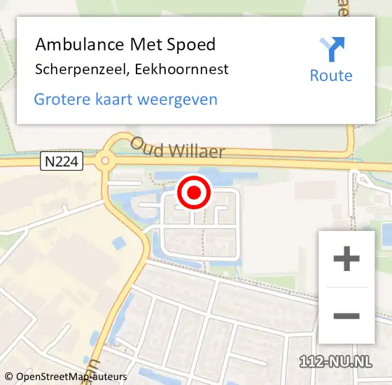 Locatie op kaart van de 112 melding: Ambulance Met Spoed Naar Scherpenzeel, Eekhoornnest op 22 april 2018 14:50