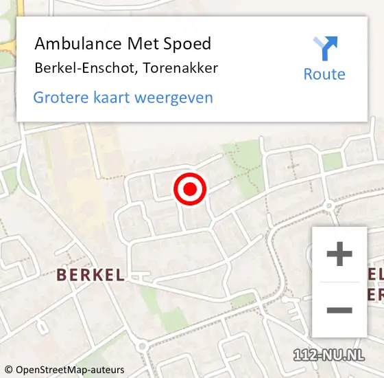 Locatie op kaart van de 112 melding: Ambulance Met Spoed Naar Berkel-Enschot, Torenakker op 22 april 2018 15:41