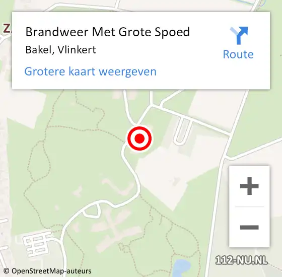 Locatie op kaart van de 112 melding: Brandweer Met Grote Spoed Naar Bakel, Vlinkert op 22 april 2018 16:21