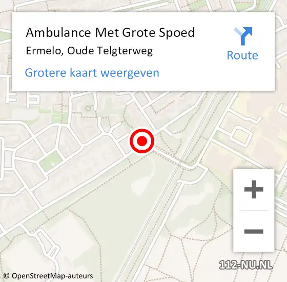 Locatie op kaart van de 112 melding: Ambulance Met Grote Spoed Naar Ermelo, Oude Telgterweg op 22 april 2018 16:30