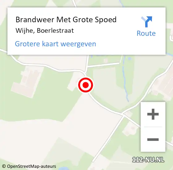 Locatie op kaart van de 112 melding: Brandweer Met Grote Spoed Naar Wijhe, Boerlestraat op 22 april 2018 17:02