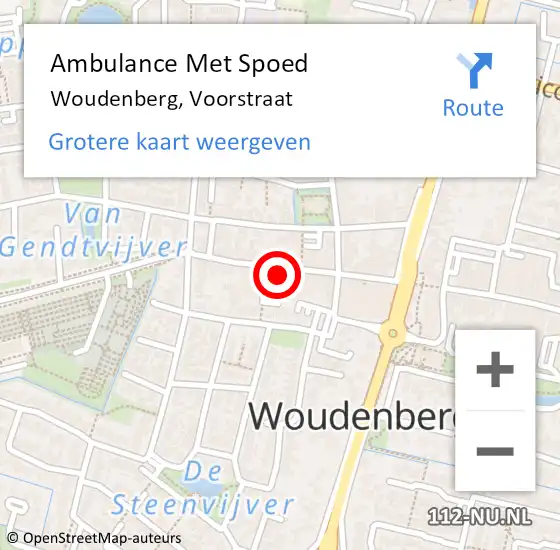 Locatie op kaart van de 112 melding: Ambulance Met Spoed Naar Woudenberg, Voorstraat op 22 april 2018 17:46