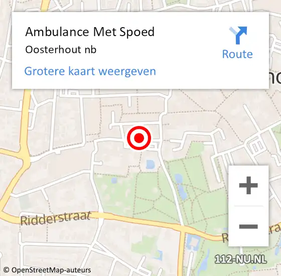 Locatie op kaart van de 112 melding: Ambulance Met Spoed Naar Oosterhout nb op 22 april 2018 17:53