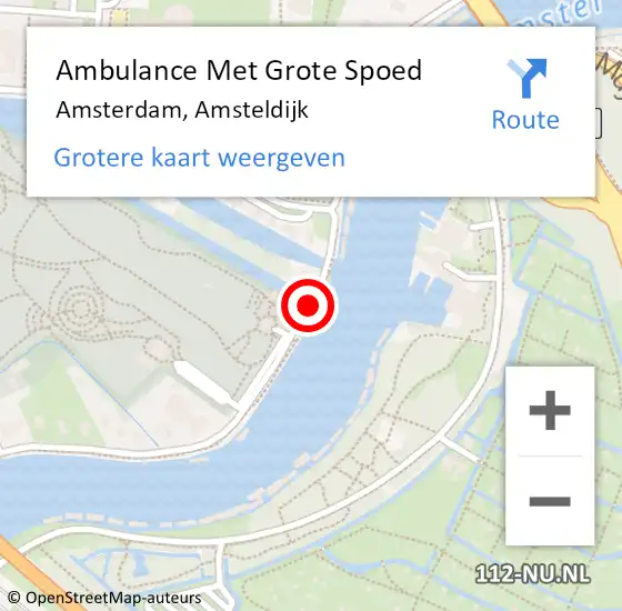 Locatie op kaart van de 112 melding: Ambulance Met Grote Spoed Naar Amsterdam, Amsteldijk op 22 april 2018 17:55