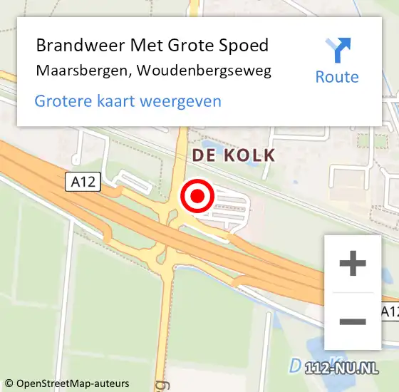 Locatie op kaart van de 112 melding: Brandweer Met Grote Spoed Naar Maarsbergen, Woudenbergseweg op 22 april 2018 19:08