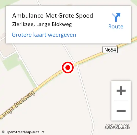 Locatie op kaart van de 112 melding: Ambulance Met Grote Spoed Naar Zierikzee, Lange Blokweg op 22 april 2018 19:28
