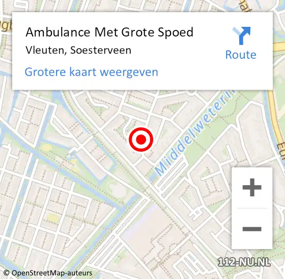 Locatie op kaart van de 112 melding: Ambulance Met Grote Spoed Naar Vleuten, Soesterveen op 22 april 2018 20:16