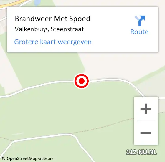 Locatie op kaart van de 112 melding: Brandweer Met Spoed Naar Valkenburg, Steenstraat op 22 april 2018 21:07