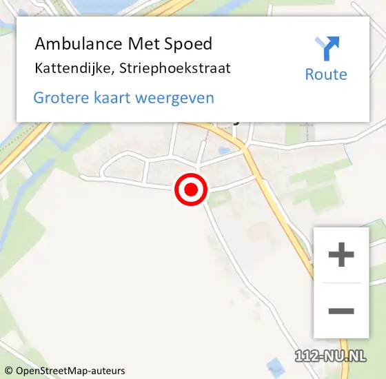 Locatie op kaart van de 112 melding: Ambulance Met Spoed Naar Kattendijke, Striephoekstraat op 22 april 2018 21:44