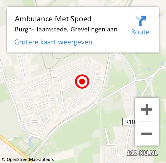 Locatie op kaart van de 112 melding: Ambulance Met Spoed Naar Burgh-Haamstede, Grevelingenlaan op 22 april 2018 22:14