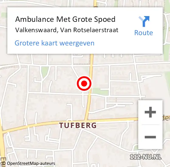 Locatie op kaart van de 112 melding: Ambulance Met Grote Spoed Naar Valkenswaard, Van Rotselaerstraat op 22 april 2018 23:00