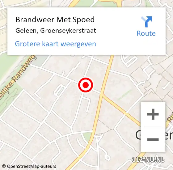 Locatie op kaart van de 112 melding: Brandweer Met Spoed Naar Geleen, Groenseykerstraat op 22 april 2018 23:05