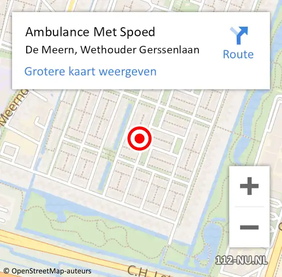 Locatie op kaart van de 112 melding: Ambulance Met Spoed Naar De Meern, Wethouder Gerssenlaan op 23 april 2018 00:09