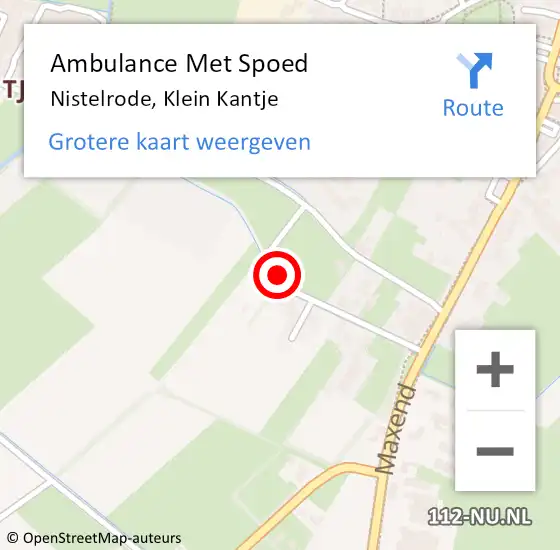 Locatie op kaart van de 112 melding: Ambulance Met Spoed Naar Nistelrode, Klein Kantje op 23 april 2018 03:18