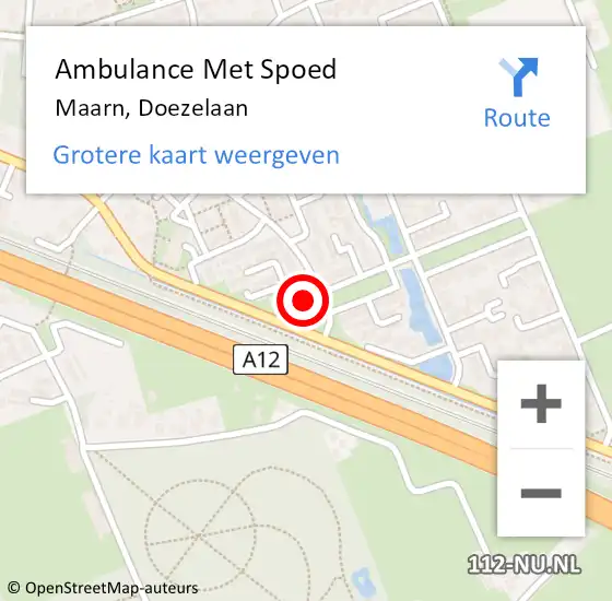 Locatie op kaart van de 112 melding: Ambulance Met Spoed Naar Maarn, Doezelaan op 23 april 2018 07:41