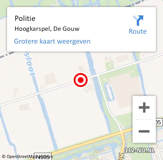 Locatie op kaart van de 112 melding: Politie Hoogkarspel, De Gouw op 23 april 2018 08:03
