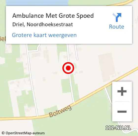 Locatie op kaart van de 112 melding: Ambulance Met Grote Spoed Naar Driel, Noordhoeksestraat op 23 april 2018 08:32