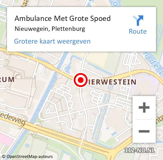 Locatie op kaart van de 112 melding: Ambulance Met Grote Spoed Naar Nieuwegein, Plettenburg op 23 april 2018 10:25