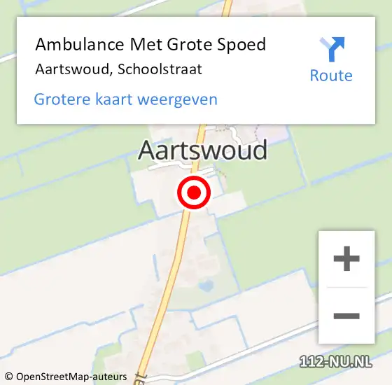 Locatie op kaart van de 112 melding: Ambulance Met Grote Spoed Naar Aartswoud, Schoolstraat op 23 februari 2014 02:23