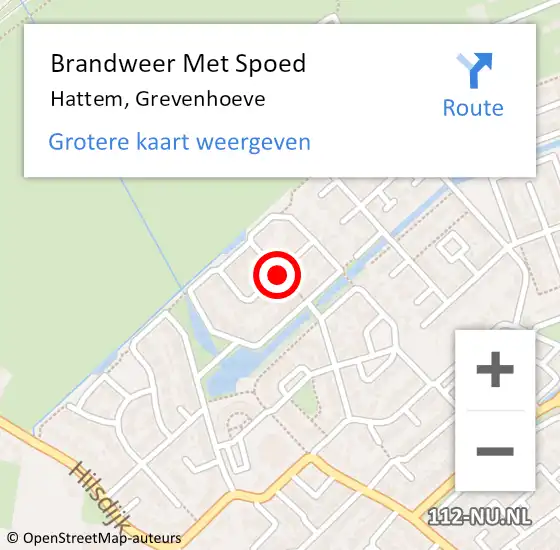 Locatie op kaart van de 112 melding: Brandweer Met Spoed Naar Hattem, Grevenhoeve op 23 april 2018 13:47