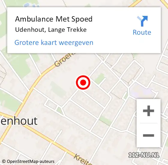 Locatie op kaart van de 112 melding: Ambulance Met Spoed Naar Udenhout, Lange Trekke op 23 april 2018 14:38