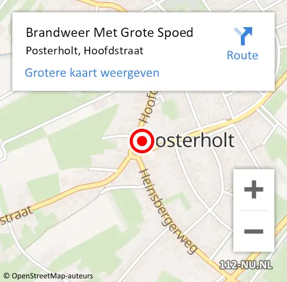 Locatie op kaart van de 112 melding: Brandweer Met Grote Spoed Naar Posterholt, Hoofdstraat op 23 april 2018 15:05