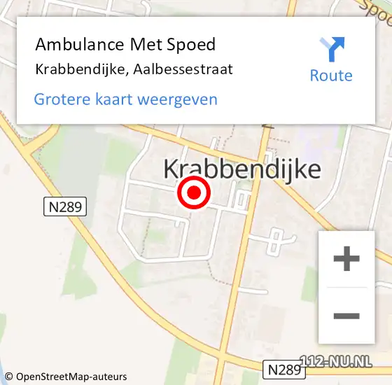 Locatie op kaart van de 112 melding: Ambulance Met Spoed Naar Krabbendijke, Aalbessestraat op 23 april 2018 15:26