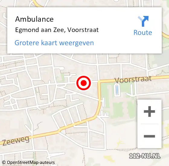 Locatie op kaart van de 112 melding: Ambulance Egmond aan Zee, Voorstraat op 23 april 2018 15:48