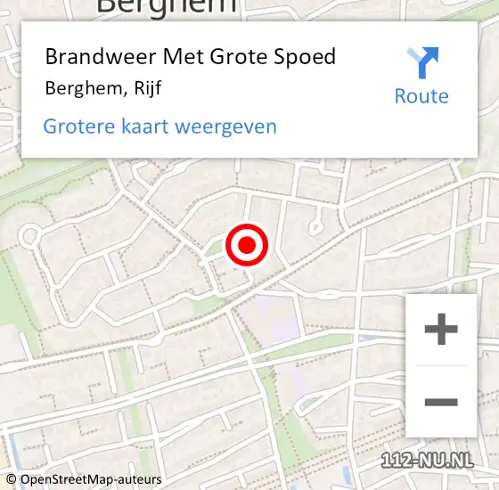 Locatie op kaart van de 112 melding: Brandweer Met Grote Spoed Naar Berghem, Rijf op 23 april 2018 18:17