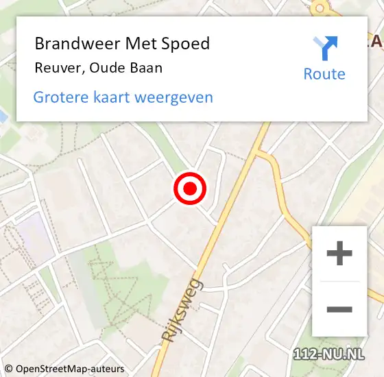 Locatie op kaart van de 112 melding: Brandweer Met Spoed Naar Reuver, Oude Baan op 23 april 2018 19:32