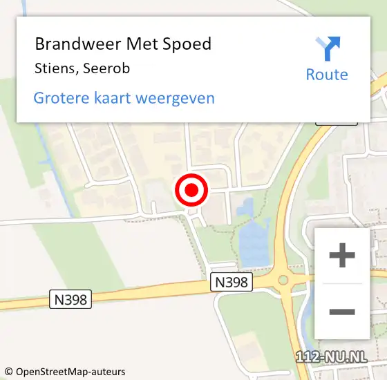 Locatie op kaart van de 112 melding: Brandweer Met Spoed Naar Stiens, Seerob op 23 april 2018 20:22