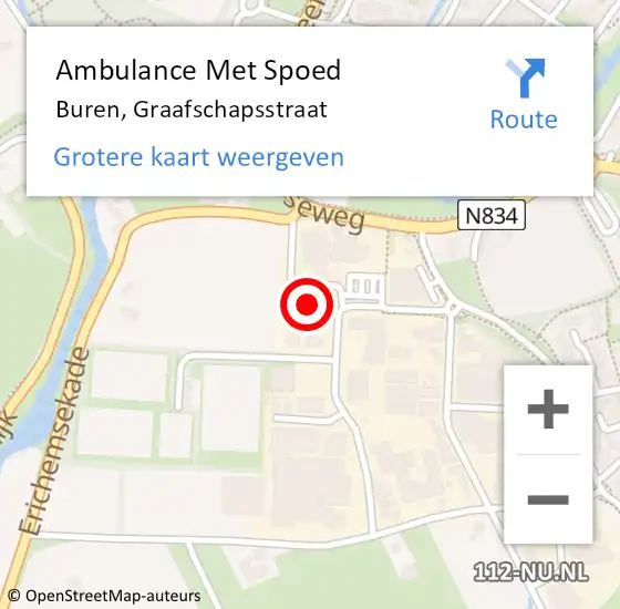 Locatie op kaart van de 112 melding: Ambulance Met Spoed Naar Buren, Graafschapsstraat op 23 april 2018 20:35