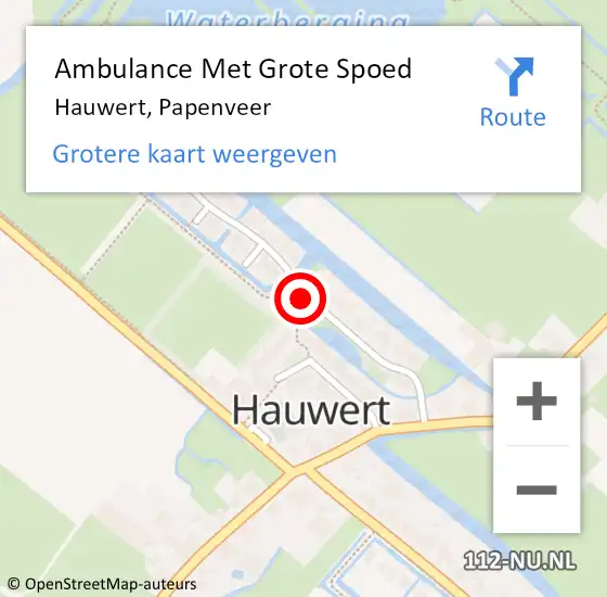 Locatie op kaart van de 112 melding: Ambulance Met Grote Spoed Naar Hauwert, Papenveer op 23 april 2018 20:38