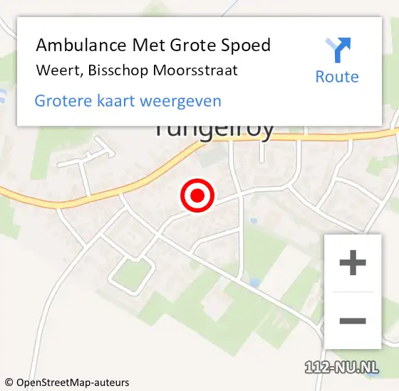 Locatie op kaart van de 112 melding: Ambulance Met Grote Spoed Naar Weert, Bisschop Moorsstraat op 23 februari 2014 04:42