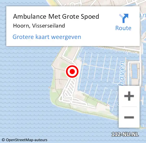 Locatie op kaart van de 112 melding: Ambulance Met Grote Spoed Naar Hoorn, Visserseiland op 24 april 2018 01:28
