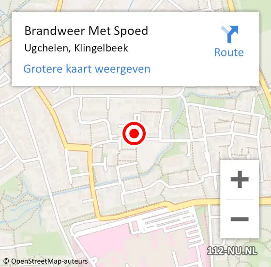 Locatie op kaart van de 112 melding: Brandweer Met Spoed Naar Ugchelen, Klingelbeek op 24 april 2018 06:11