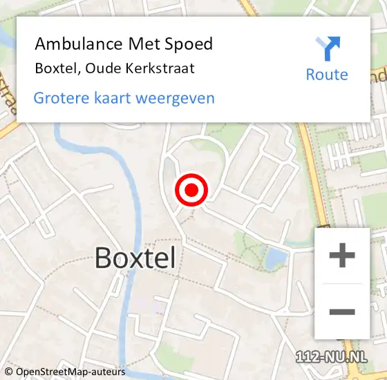 Locatie op kaart van de 112 melding: Ambulance Met Spoed Naar Boxtel, Oude Kerkstraat op 24 april 2018 06:42