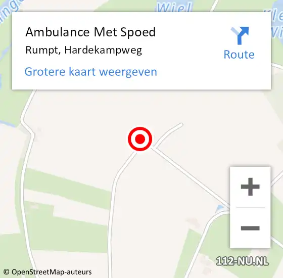 Locatie op kaart van de 112 melding: Ambulance Met Spoed Naar Rumpt, Hardekampweg op 24 april 2018 07:30