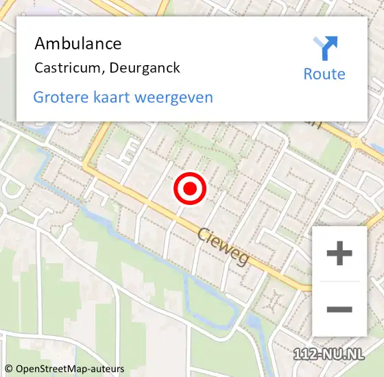 Locatie op kaart van de 112 melding: Ambulance Castricum, Deurganck op 24 april 2018 09:08