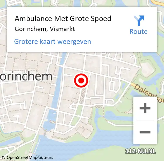 Locatie op kaart van de 112 melding: Ambulance Met Grote Spoed Naar Gorinchem, Vismarkt op 24 april 2018 09:53