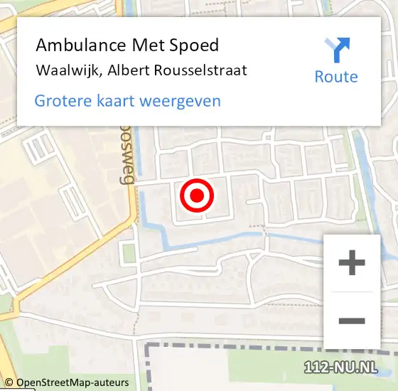 Locatie op kaart van de 112 melding: Ambulance Met Spoed Naar Waalwijk, Albert Rousselstraat op 24 april 2018 10:14