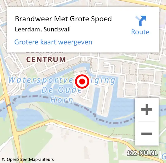 Locatie op kaart van de 112 melding: Brandweer Met Grote Spoed Naar Leerdam, Sundsvall op 24 april 2018 10:34