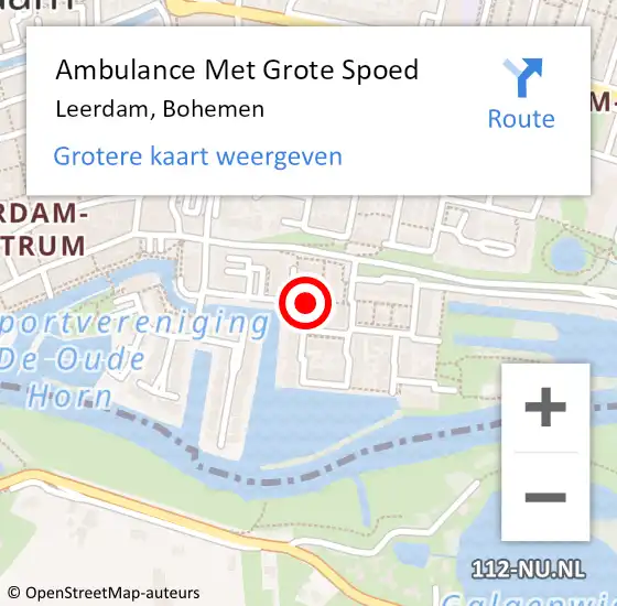 Locatie op kaart van de 112 melding: Ambulance Met Grote Spoed Naar Leerdam, Bohemen op 24 april 2018 10:37