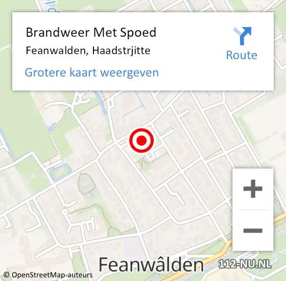 Locatie op kaart van de 112 melding: Brandweer Met Spoed Naar Feanwalden, Haadstrjitte op 24 april 2018 12:07