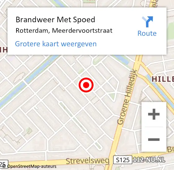Locatie op kaart van de 112 melding: Brandweer Met Spoed Naar Rotterdam, Meerdervoortstraat op 24 april 2018 13:37