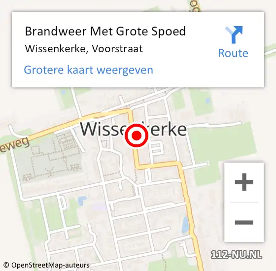 Locatie op kaart van de 112 melding: Brandweer Met Grote Spoed Naar Wissenkerke, Voorstraat op 24 april 2018 14:04