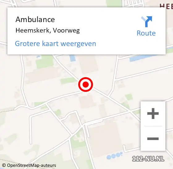 Locatie op kaart van de 112 melding: Ambulance Heemskerk, Voorweg op 24 april 2018 14:50